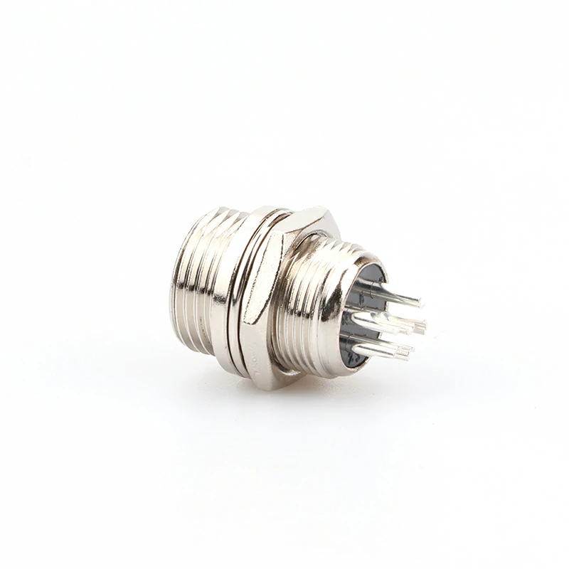 GX12 6Pin Panel Mount Male Receptacle Connector