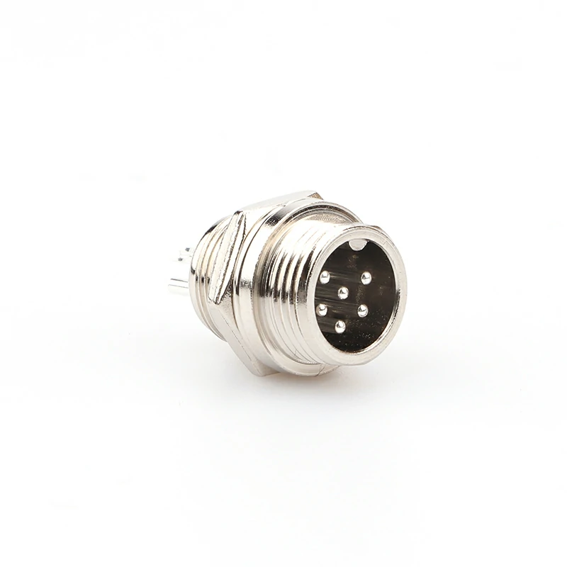 GX12 6Pin Panel Mount Male Receptacle Connector